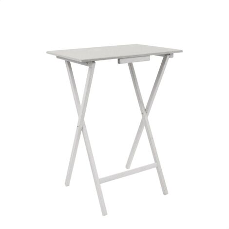 MUEBLEAR Mesa auxiliar rectangular, Madera de haya, Blanca 48x35x64 cm - Con aceite