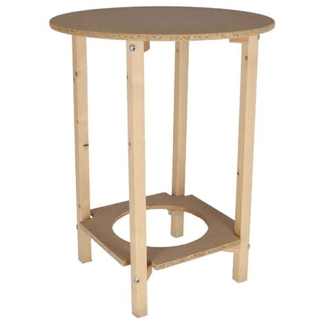 MUEBLEAR Mesa Camilla Gazte Redonda, madera pino natural - Ø60x75 cm