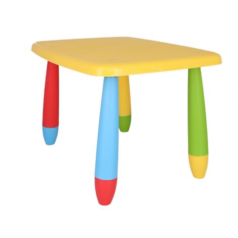 MUEBLEAR Mesita infantil rectangular 72,5x57x47 cm - Amarillo