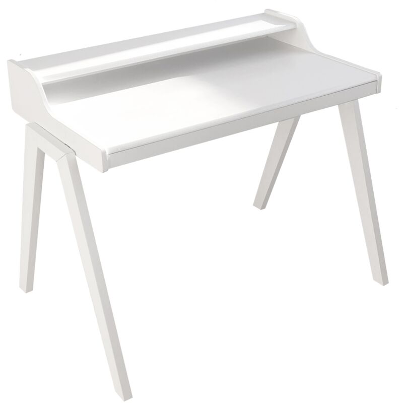 Mueblear - Table de bureau avec tiroir nere 110x86x75 cm - Blanc - Blanc