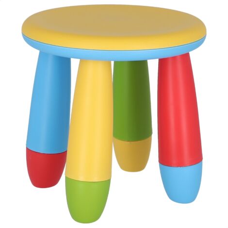 MUEBLEAR Taburete infantil redonda plástico 28x26 cm - Amarillo