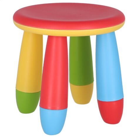MUEBLEAR Taburete infantil redonda plástico 28x26 cm - Rojo