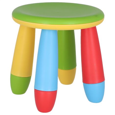 MUEBLEAR Taburete infantil redonda plástico 28x26 cm - Verde