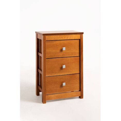 Muebles Auxiliares - Cajonera 3 Cajones Ancha - Marrón