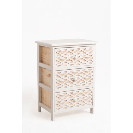 Muebles Auxiliares - Mueble Auxiliar Cloak Blanco Ancho 3 Cajones