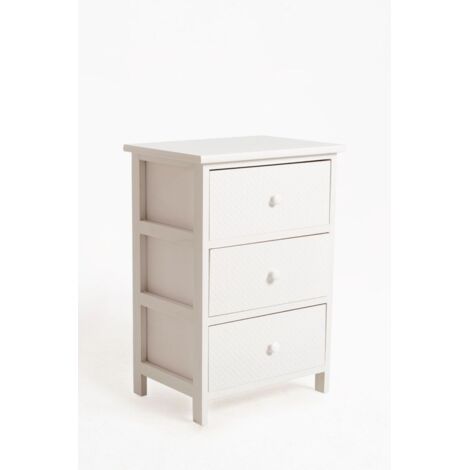 Muebles Auxiliares - Mueble Auxiliar Lotuc Blanco Ancho 3 Cajones