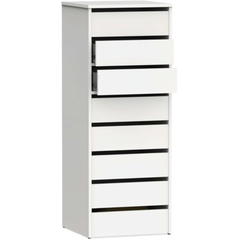 Muebles Auxiliares Pack 2 Cajoneras Interior Armarios Color Blanco Brillo 46x64x45 cm