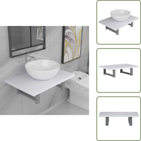 Muebles baño - vidaXL Conjunto de muebles de baño 2 piezas cerámica blanco - Baño moderno