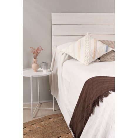 Muebles - Cabecero Lyna Madera para camas de 90 y 80 cm - Blanco