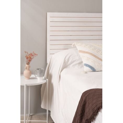 Muebles - Cabecero Ribbon Madera para camas de 135 cm - Blanco