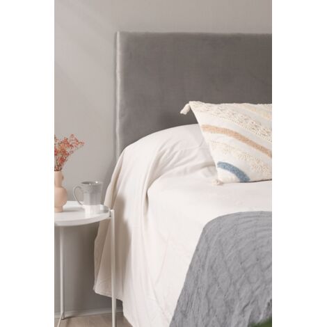 Muebles - Cabecero Smooth Terciopelo para camas de 160 y 150 cm - Gris