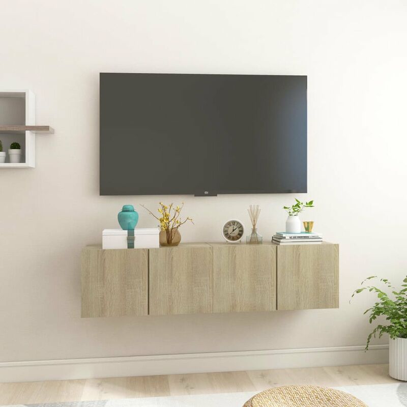 

Happyshopping - Muebles colgantes de TV 2 uds color roble Sonoma 60x30x30 cm