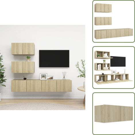 Muebles colgantes - vidaXL Juego de muebles de salón 4 piezas roble Sonoma - Muebles de madera
