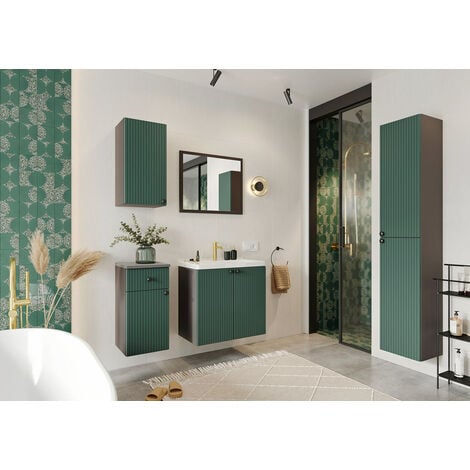 Muebles completos de Baño Alta Gama 122 cms ancho color Verde Mate ref-20
