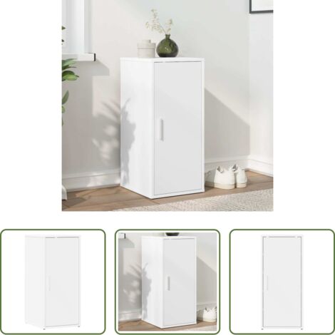 Muebles de almacenamiento -  Mueble zapatero de aglomerado blanco 32x35x70 cm