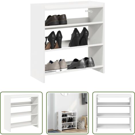 Muebles de almacenamiento -  Mueble zapatero madera contrachapada blanco 60x25x62 cm
