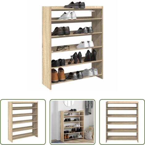 Muebles de almacenamiento -  Mueble zapatero madera contrachapada roble sonoma 80x25x100 cm