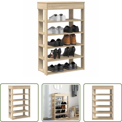 Muebles de almacenamiento -  Mueble zapatero madera de ingeniería roble sonoma 60x30x98 cm