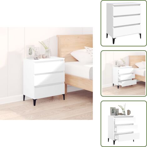 Muebles de almacenamiento - vidaXL Aparador de madera contrachapada blanco 60x35x70 cm - Aparador blanco