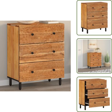 Muebles de almacenamiento - vidaXL Armario auxiliar madera maciza de acacia 60x33x75 cm - Armario de madera