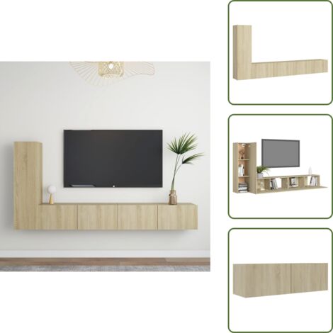 Muebles de almacenamiento - vidaXL Juego de muebles de salón 3 piezas roble Sonoma - Muebles de madera