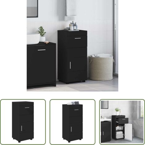 Muebles de baño -  Juego de Muebles de Baño TULUM Negro 37 x 31,5 x 82 cm