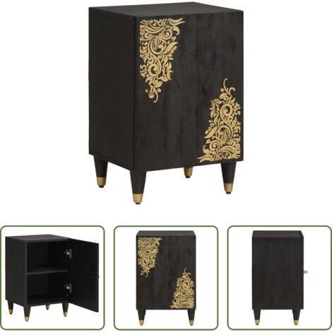 Muebles de baño -  Mueble de Cuarto de Baño con puerta Negro 38 x 33 x 58 cm