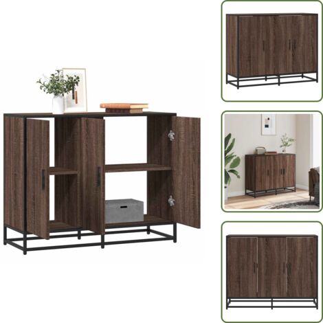 Muebles de baño - vidaXL Aparador madera contrachapada marrón roble 94x35x76 cm - Muebles de pasillo