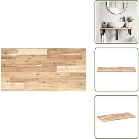 Muebles de baño - vidaXL Encimera tocador de baño madera acacia sin tratar 100x40x2 cm - Madera sin tratar