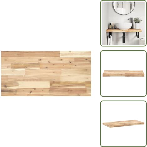 Muebles de baño - vidaXL Encimera tocador de baño madera acacia sin tratar 100x40x4 cm - Madera sin tratar