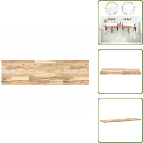 Muebles de baño - vidaXL Encimera tocador de baño madera acacia sin tratar 140x40x4 cm - Madera sin tratar