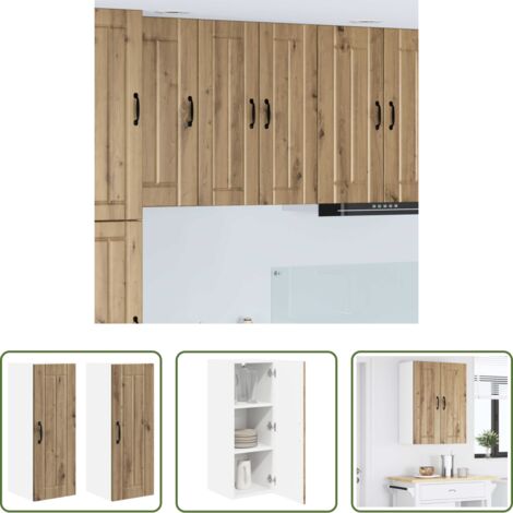 Muebles de cocina -  Mueble de Cocina 2 pcs Roble artesanal 30 x 31 x 80 cm