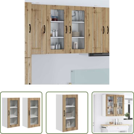 Muebles de cocina -  Mueble de Cocina 2 pcs Roble artesanal 40 x 31 x 80 cm