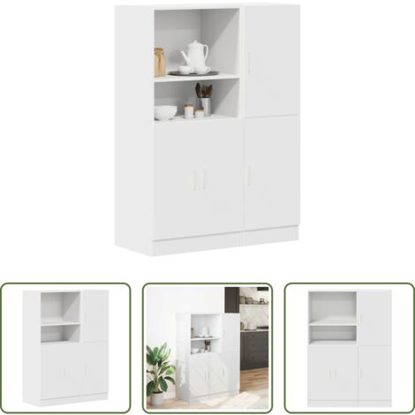Muebles de cocina -  Mueble de cocina 2 piezas madera contrachapada blanca