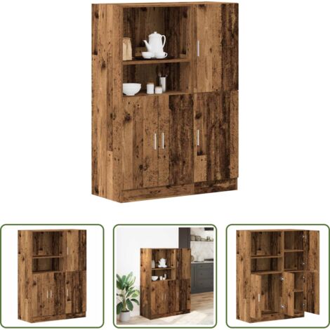Muebles de cocina -  Mueble de cocina 2 piezas madera contrachapada madera vieja