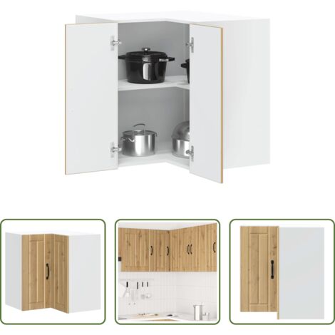 Muebles de cocina -  Mueble de cocina esquina pared Lucca roble artesanal