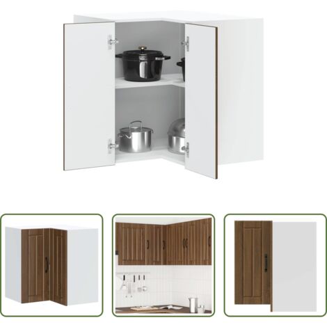 Muebles de cocina -  Mueble de cocina esquina pared Lucca roble marrón
