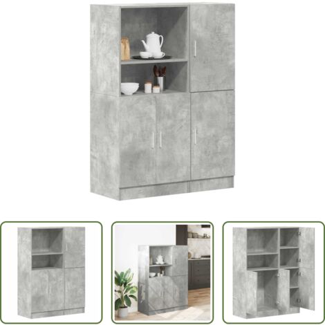 Muebles de cocina -  Set de muebles de cocina 2 pzas madera ingeniería gris hormigón