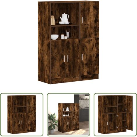 Muebles de cocina -  Set de muebles de cocina 2 pzas madera ingeniería roble ahumado