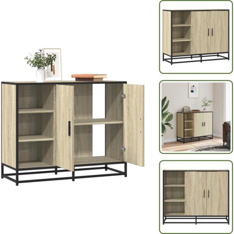 Muebles de cocina - vidaXL Aparador de madera de ingeniería roble Sonoma 92x35x76 cm - Muebles de comedor
