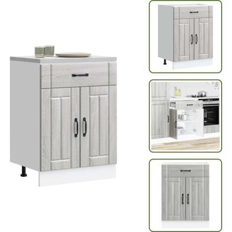 Muebles de cocina - vidaXL Mueble bajo de cocina Lucca madera contrachapada gris sonoma - Madera contrachapada