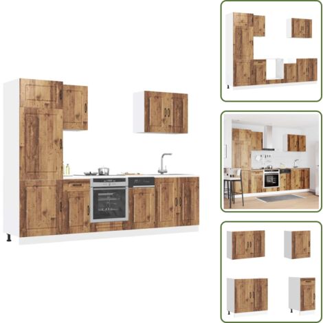 Muebles de cocina - vidaXL Mueble cocina Kalmar madera vieja 7 pzas madera contrachapada - Armarios cocina