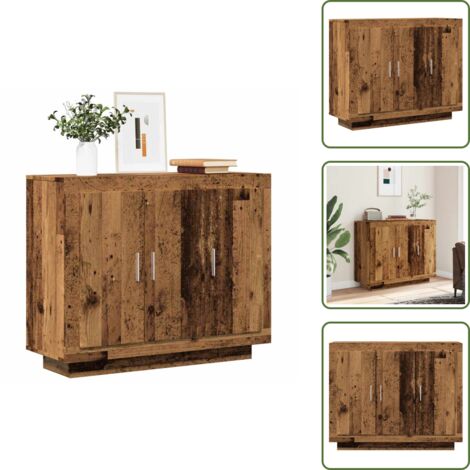 Muebles de dormitorio - vidaXL Aparador de madera de ingeniería envejecida 92x35x75 cm - Aparador decorativo