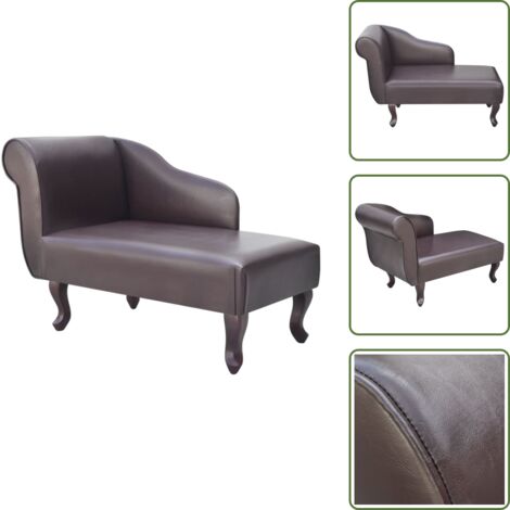 Muebles de dormitorio - vidaXL Diván de cuero sintético marrón - Sofás de cuero sintético
