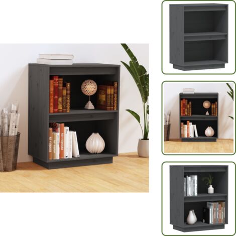 Muebles de dormitorio - vidaXL Mesa consola de madera maciza de pino gris 60x34x75 cm - Muebles de salón