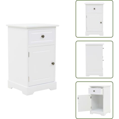 Muebles de dormitorio - vidaXL Mesita de noche MDF y madera de pino 35x32x59 cm - Cajón
