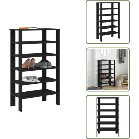 Muebles de entrada - vidaXL Mueble zapatero madera contrachapada negro 61x32x105 cm - Muebles de pasillo