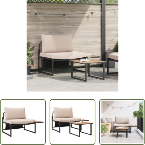 Muebles de exterior -  Conjunto de sofás de jardín 2 pcs Taupé Acero