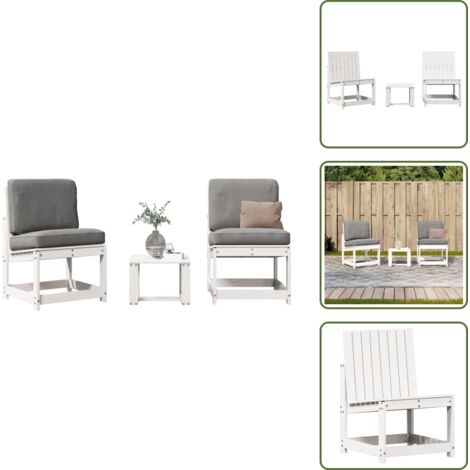 Muebles de exterior - vidaXL Juego de muebles de jardín 3 pzas madera maciza de pino blanco - Jardín