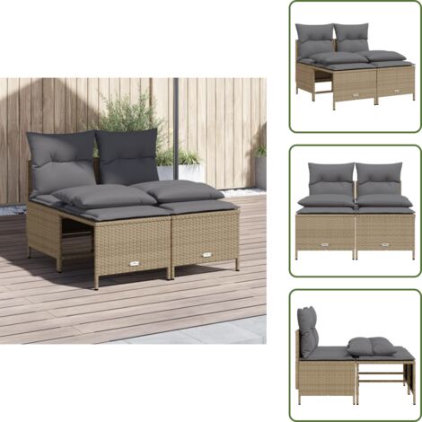 Muebles de exterior - vidaXL Juego de sofás jardín con cojines 4 pzas ratán sintético beige - Sofás para terraza
